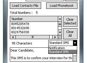 PDA Group Text Messaging Utility screenshot