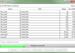 software - PDF  Combiner 1.8 screenshot