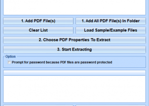 PDF Extract Document Properties Software screenshot