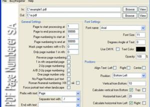 software - PDF Page Numberer SA 1.05 screenshot