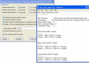 software - PDF Paper Stats Batch 2.01 screenshot