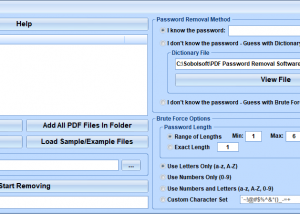 software - PDF Password Removal Software 7.0 screenshot