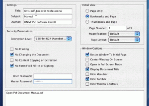 software - pdf-Recover Professional 10.x screenshot