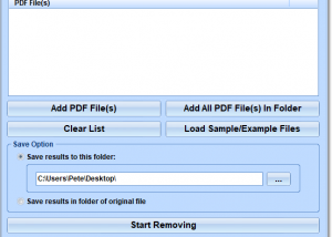 PDF Remove Images From Multiple Files Software screenshot