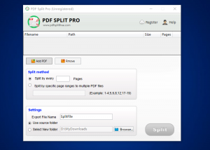 software - PDF Split Pro 3.3.1 screenshot