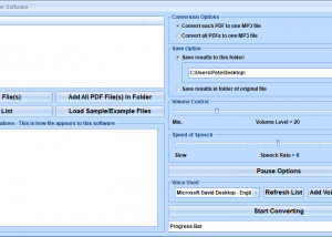 PDF To MP3 Converter Software screenshot