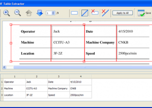 software - PDF to Table Extractor 2.1 screenshot