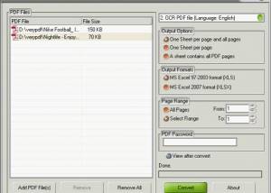 software - PDF to XLS OCR Converter 2.0 screenshot