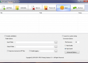 software - PDF2AFP Transform Server 1.22 screenshot