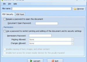 software - PDFArea Word to PDF Converter 4.0 screenshot