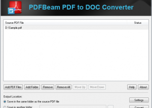 software - PDFBeam PDF to DOC Converter 10.0 screenshot