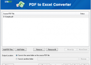 PDFFab PDF to Excel Converter screenshot