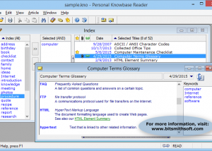 software - Personal Knowbase Reader 4.1.3 screenshot