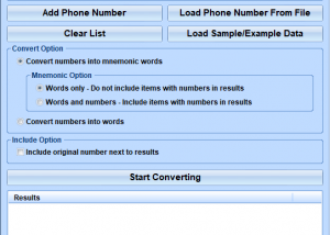 Phone Numbers To Words Converter Software screenshot