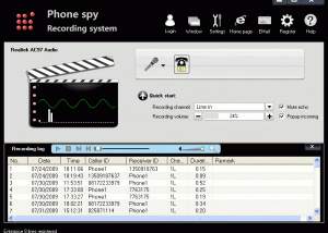 software - Phone spy telephone recording system 9.3.1 screenshot