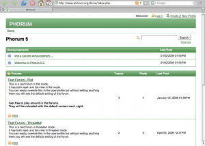 Phorum screenshot