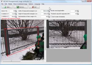 Photogrammetric image rectification screenshot