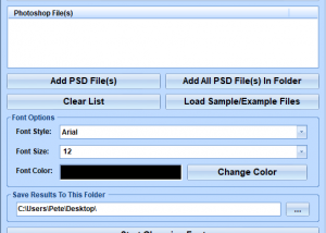 Photoshop Change Font In Text Layers Of Multiple Files Software screenshot