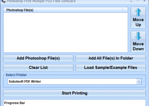 Photoshop Print Multiple PSD Files Software screenshot