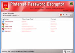 software - Pinterest Password Decryptor 5.0 screenshot