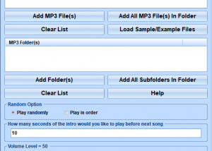 software - Play Intro Of Multiple MP3 Files Software 7.0 screenshot