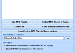 software - Play MP3 Files In Reverse Software 7.0 screenshot