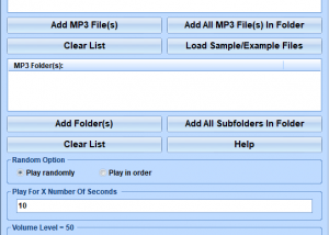 software - Play Random Section Of MP3 Files Software 7.0 screenshot