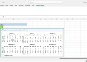 Pop-up Excel Calendar / Excel Date Picke screenshot