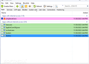 software - Portable simplewall (Wfp Tool) 3.8.4 screenshot