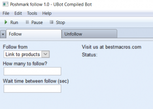 software - Poshmark follow bot 1.4.1 screenshot