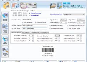 Post Office and Bank Barcode Label Maker screenshot