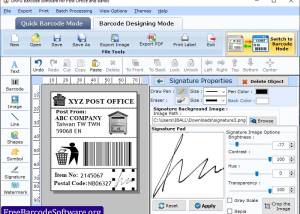 Post Office and Bank Barcode Software screenshot