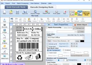 Post office and Bank Barcode Software screenshot