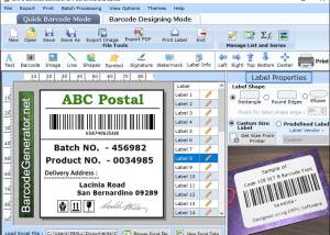 Post Office Barcode Generator Program screenshot