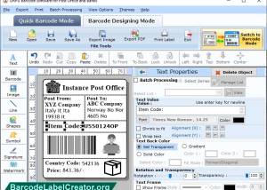 Post Office Barcode Label Creator screenshot