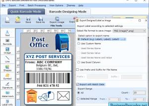 Post Office Barcode Label Tool screenshot