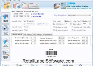 Post Office Barcode Labels Software screenshot