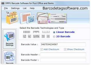 software - Postal Barcode Tag Software 7.3.0.1 screenshot