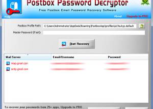 software - Postbox Password Decryptor 1.0 screenshot