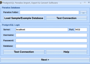 software - PostgreSQL Paradox Import, Export & Convert Software 7.0 screenshot