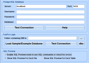 PostgreSQL Tables To FoxPro To Converter Software screenshot