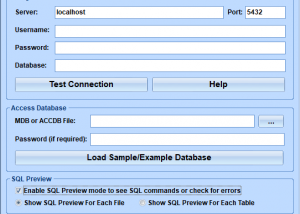 PostgreSQL Tables To MS Access Converter Software screenshot