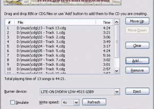 Power CD+G Burner screenshot