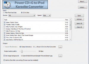 software - Power CD+G to iPod Karaoke Converter 1.0.23 screenshot