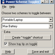 software - Power Scheme Toggler 1.0.4.1 screenshot