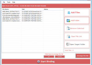 software - PowerPoint Files Binder 2.5.0.11 screenshot