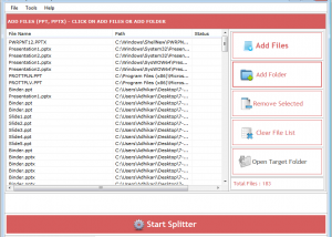 software - PowerPoint Files Splitter 2.5.0.11 screenshot