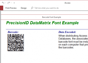 PrecisionID Data Matrix Barcode Fonts screenshot