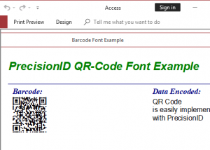 software - PrecisionID QR-Code Barcode Fonts 2018 screenshot