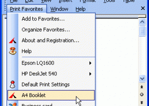 Print Favorites for Word screenshot